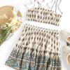 latest ZAFUL Floral Print Cami Top and Skirt Co Ord Set - MULTI S