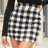 trendy ZAFUL Curved Hem Plaid Mini Skirt - MULTI XL