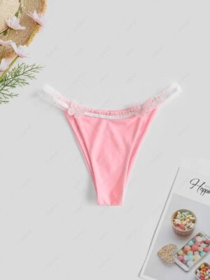 outfit Frilled Butterfly Applique Bikini Bottom - LIGHT PINK M