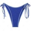 new Ribbed Contrast Binding Tie Side Bikini Bottom - BLUE M