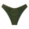 women ZAFUL Ribbed Low Waisted Bikini Bottom - DEEP GREEN L