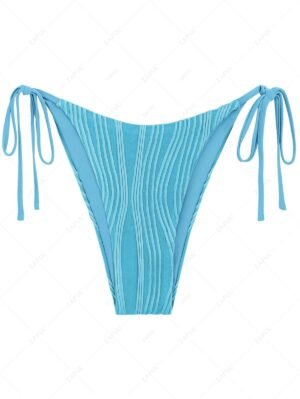 shop Ribbed Tie Side Bikini Bottom - LIGHT BLUE S