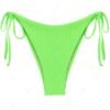 fashion ZAFUL Ribbed Tie Side Tanga Bikini Bottom - GREEN XS