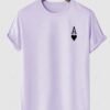 new Playing Card Heart A Print T-shirt - LIGHT PURPLE M