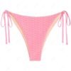 affordable ZAFUL Honeycomb Textured Tie Side Bikini Bottom - LIGHT PINK L