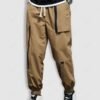 unique Zip and Pockets Design Beam Feet Cargo Pants - COFFEE S