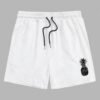 women Men's Fruit Pineapple Printed Drawstring Shorts - WHITE M