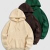 fancy Men's 3Pcs Solid Color Thermal Fleece-lined Kangaroo Pocket Pullover Hoodie - MULTI-A L